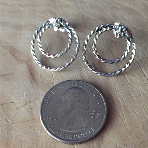 Vintage silver rope earrings - Picture 5 of 5